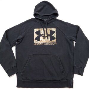 Under Armour Mens ColdGear‎ Loose Fit Hoodie Logo Small Black Raglan Sleeve